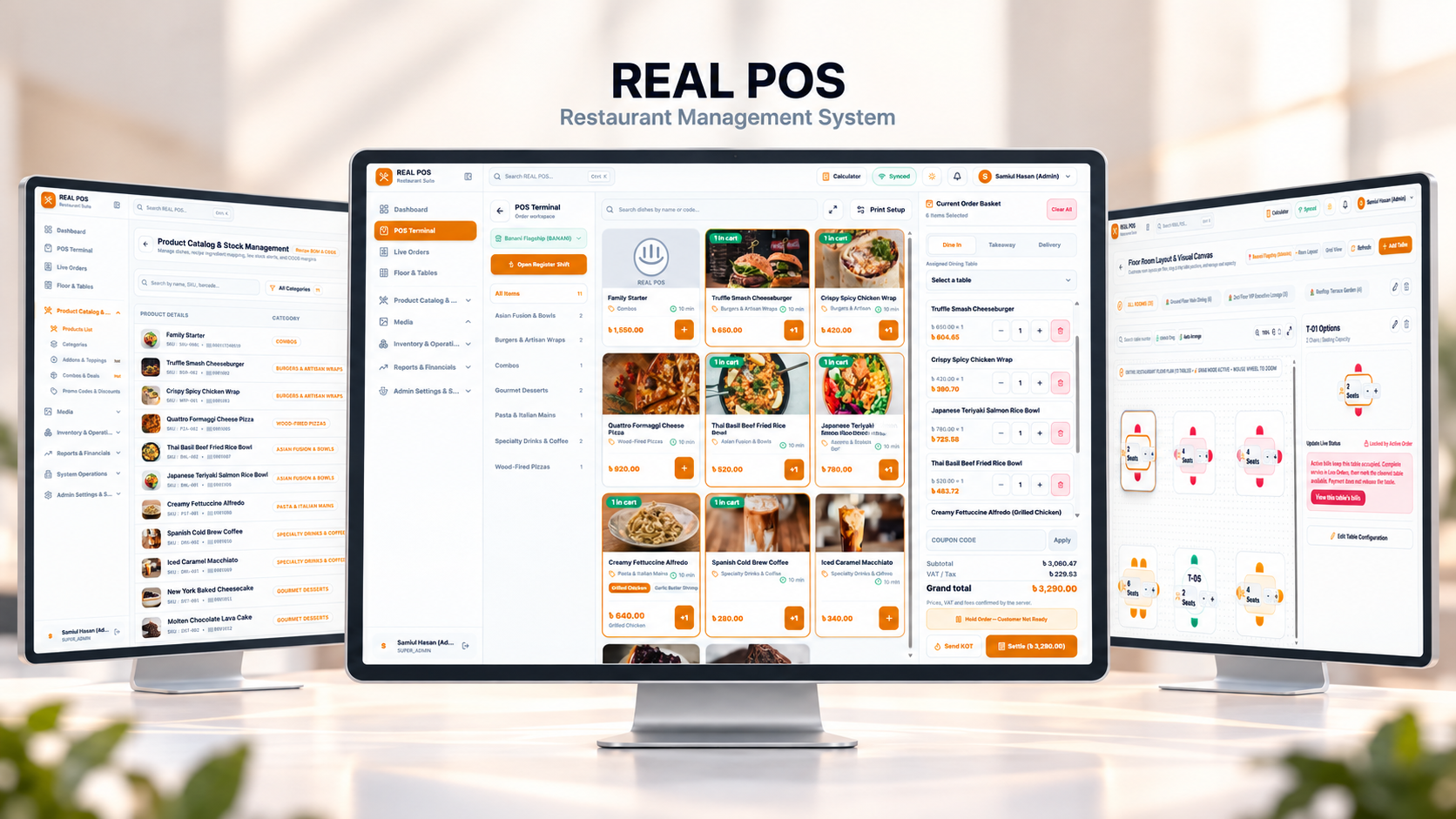 Real POS - Restaurant Management interface preview