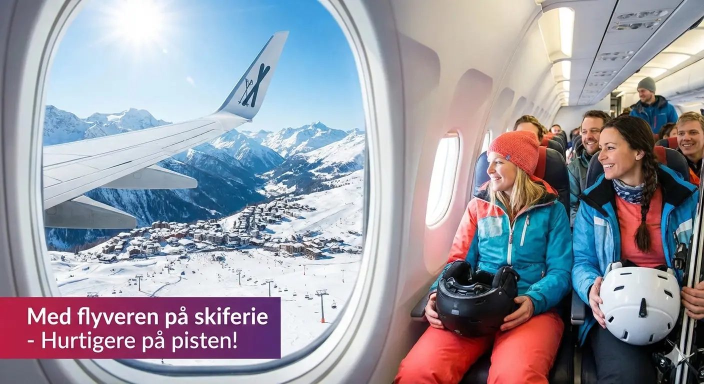 Billede af Med flyveren på skiferie
