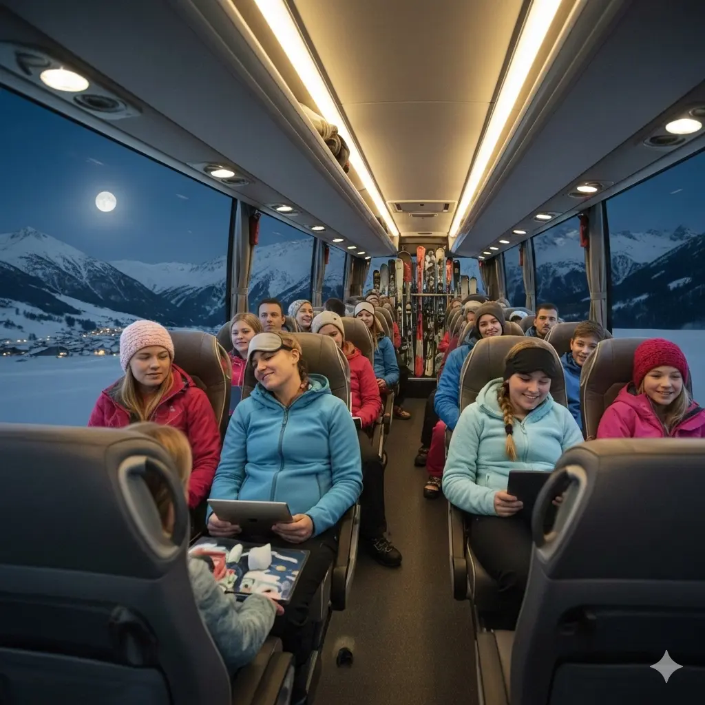 Billede af Med bussen på skiferie