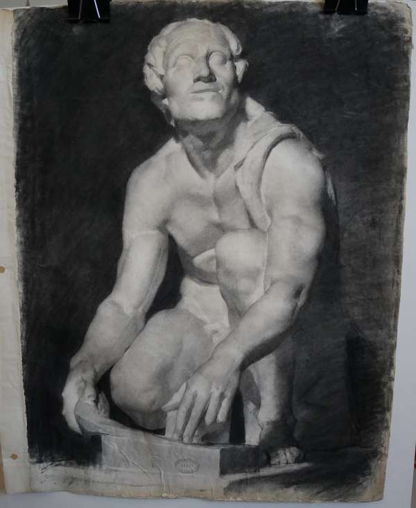 Eliot, Charles-Louis-Maurice — full figure académie drawing, École des Beaux-Arts