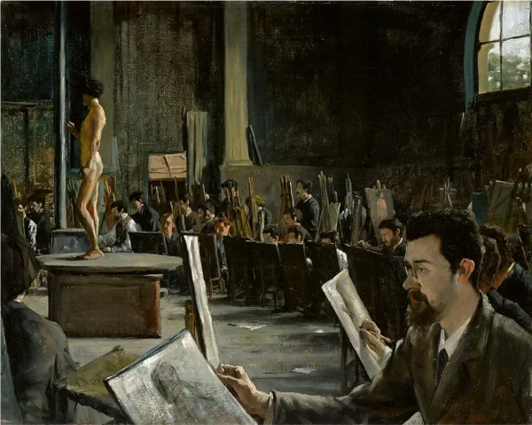 Split image of painting by bastien lepage