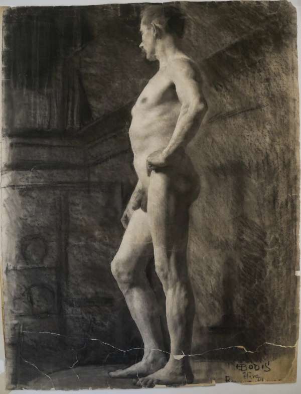 Bonis, Henri — full figure académie drawing, École des Beaux-Arts