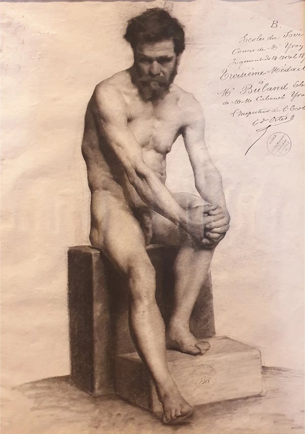 Academic figure drawing male nude