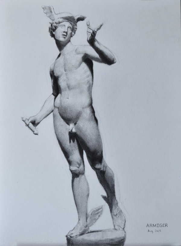 Charcoal figure study from the author’s first year of academic figure drawing.