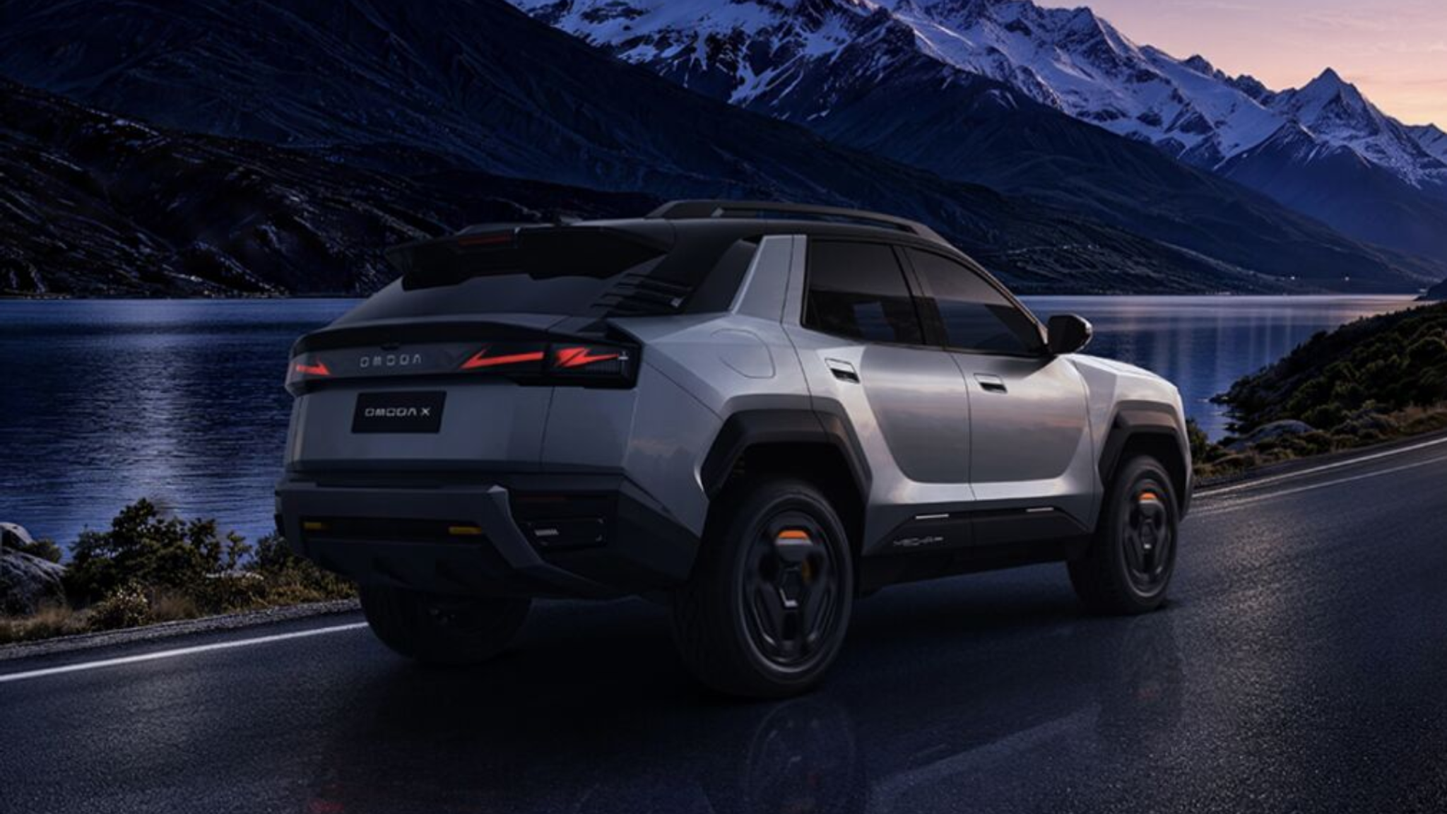 Omoda X crossover SUV in a wide-body, rugged design with all-terrain tyres, revealed at the 2026 International User Summit