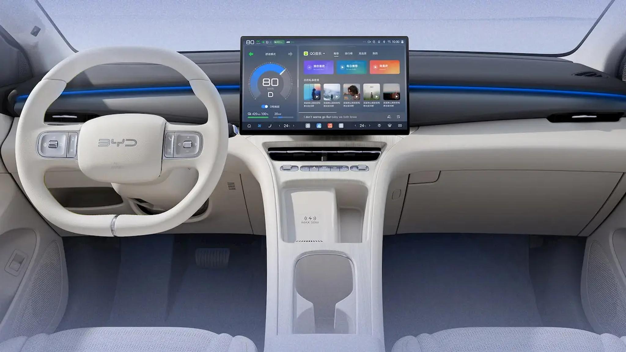 Second-generation BYD Seagull electric hatch interior