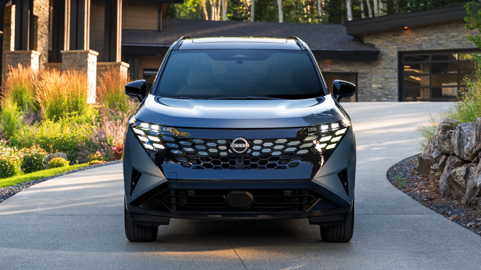 Blue next-generation Nissan X-Trail e-Power front