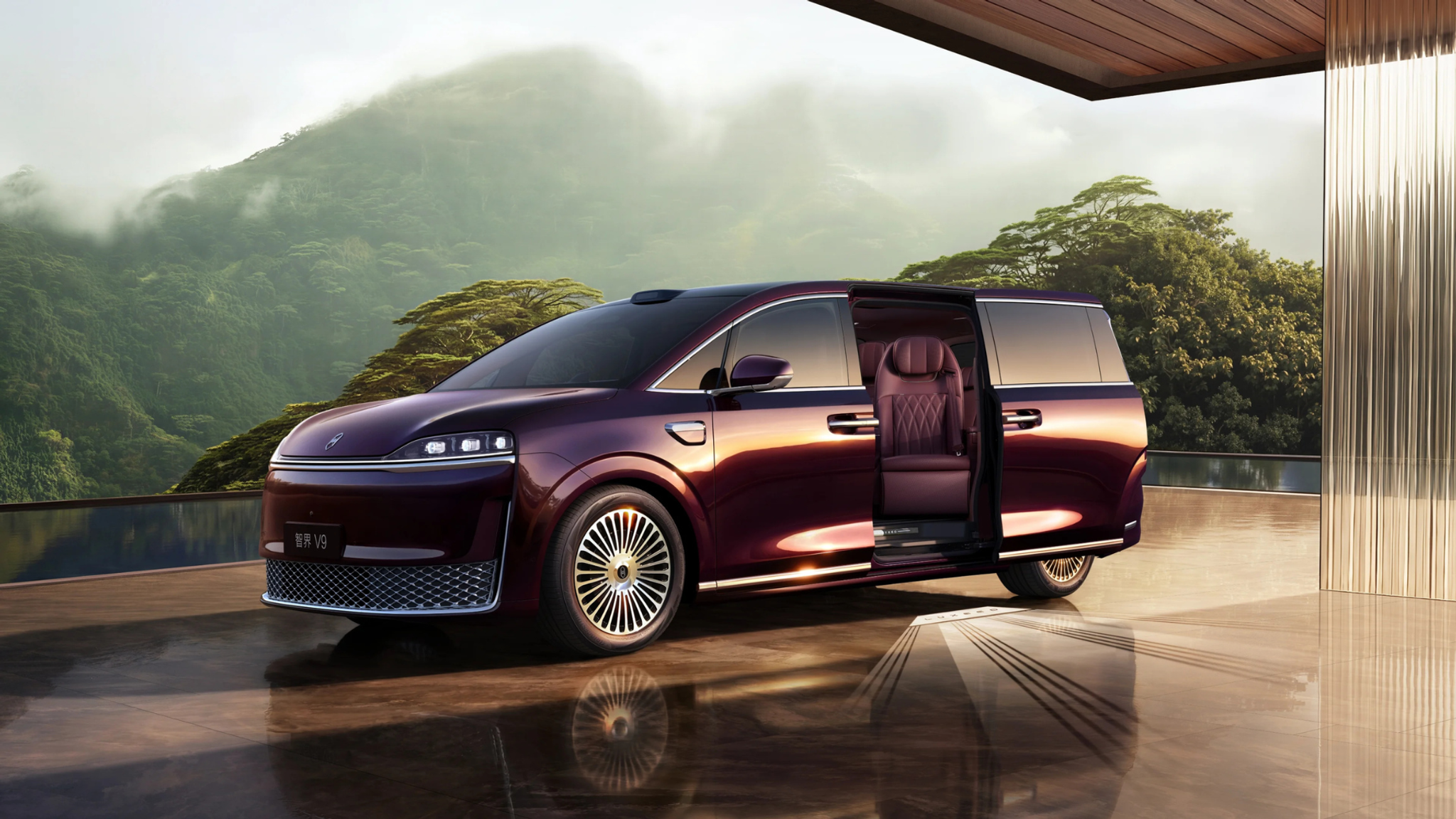 Luxeed LLounge luxury people mover on stage at the brand’s global launch in Wuhu, China