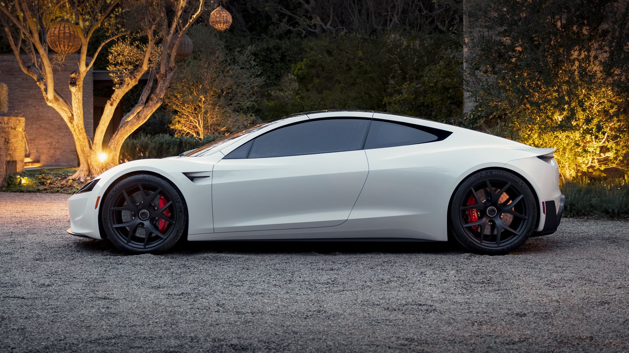 Tesla Roadster teaser white