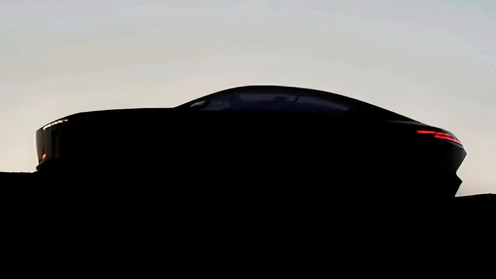 Vision BMW Alpina concept teaser image showing long gran coupe silhouette
