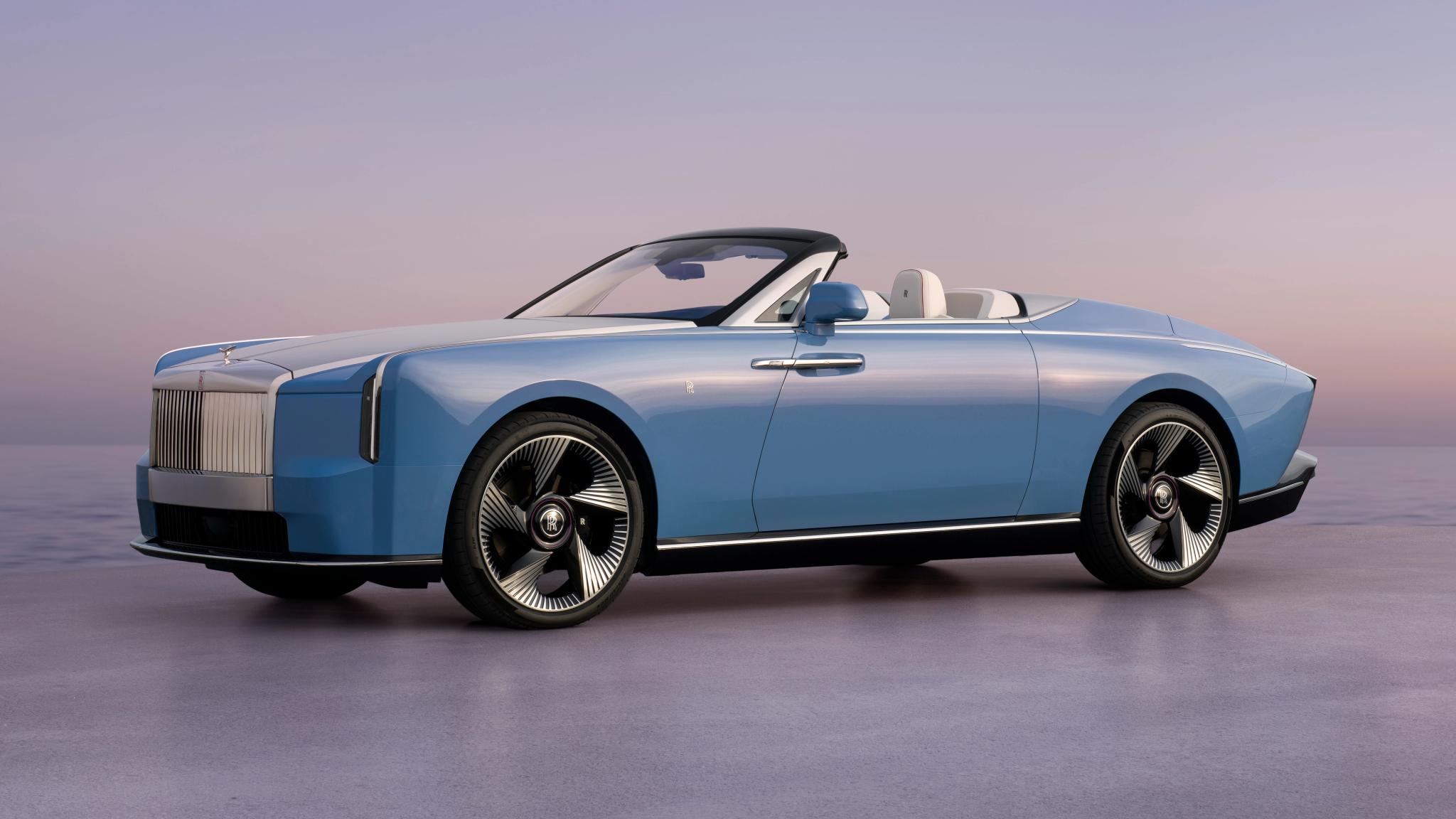 Rolls-Royce Project Nightingale electric coachbuild convertible in Côte d'Azur Blue
