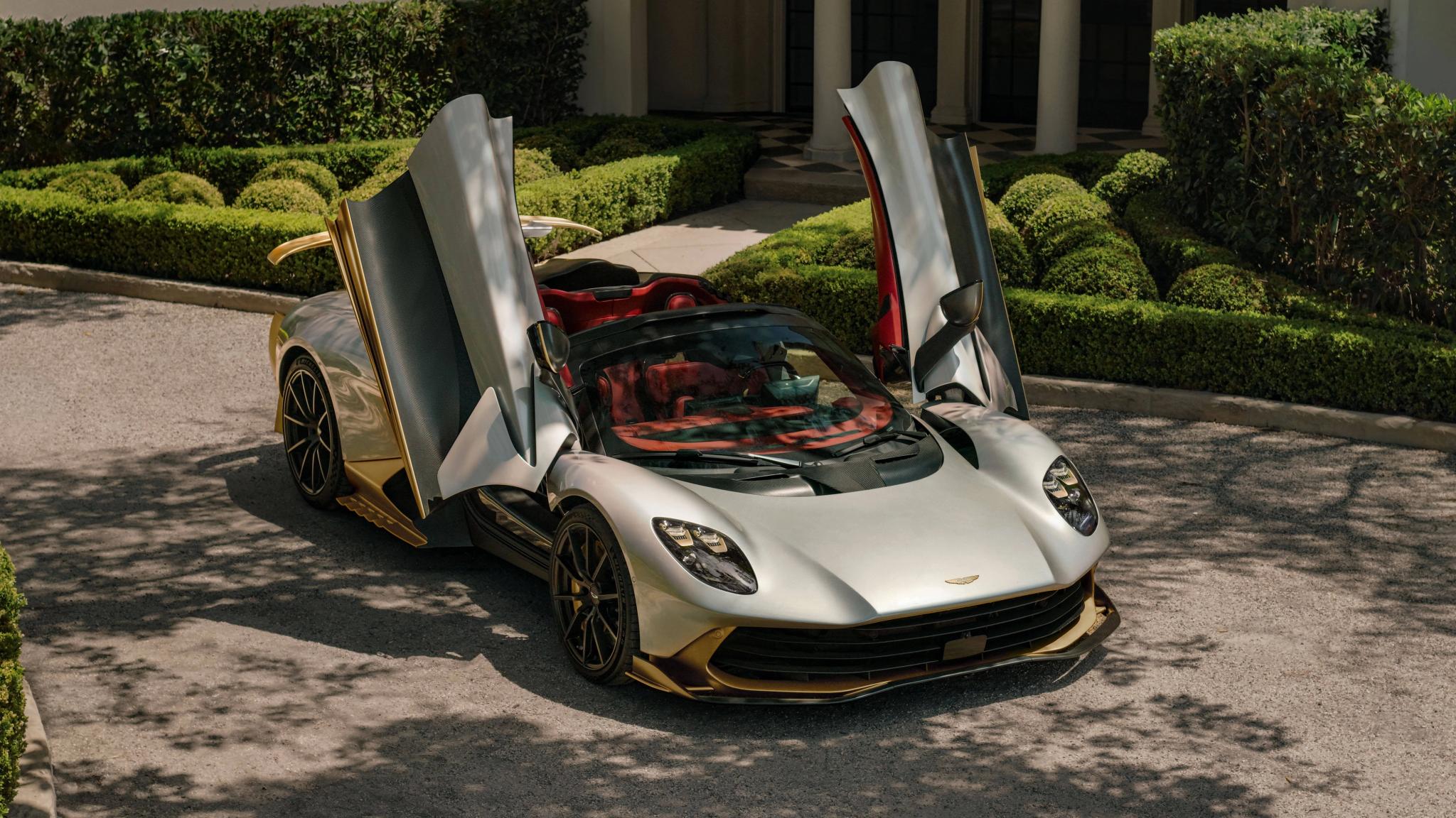 Aston Martin Valhalla Spider parked with doors open