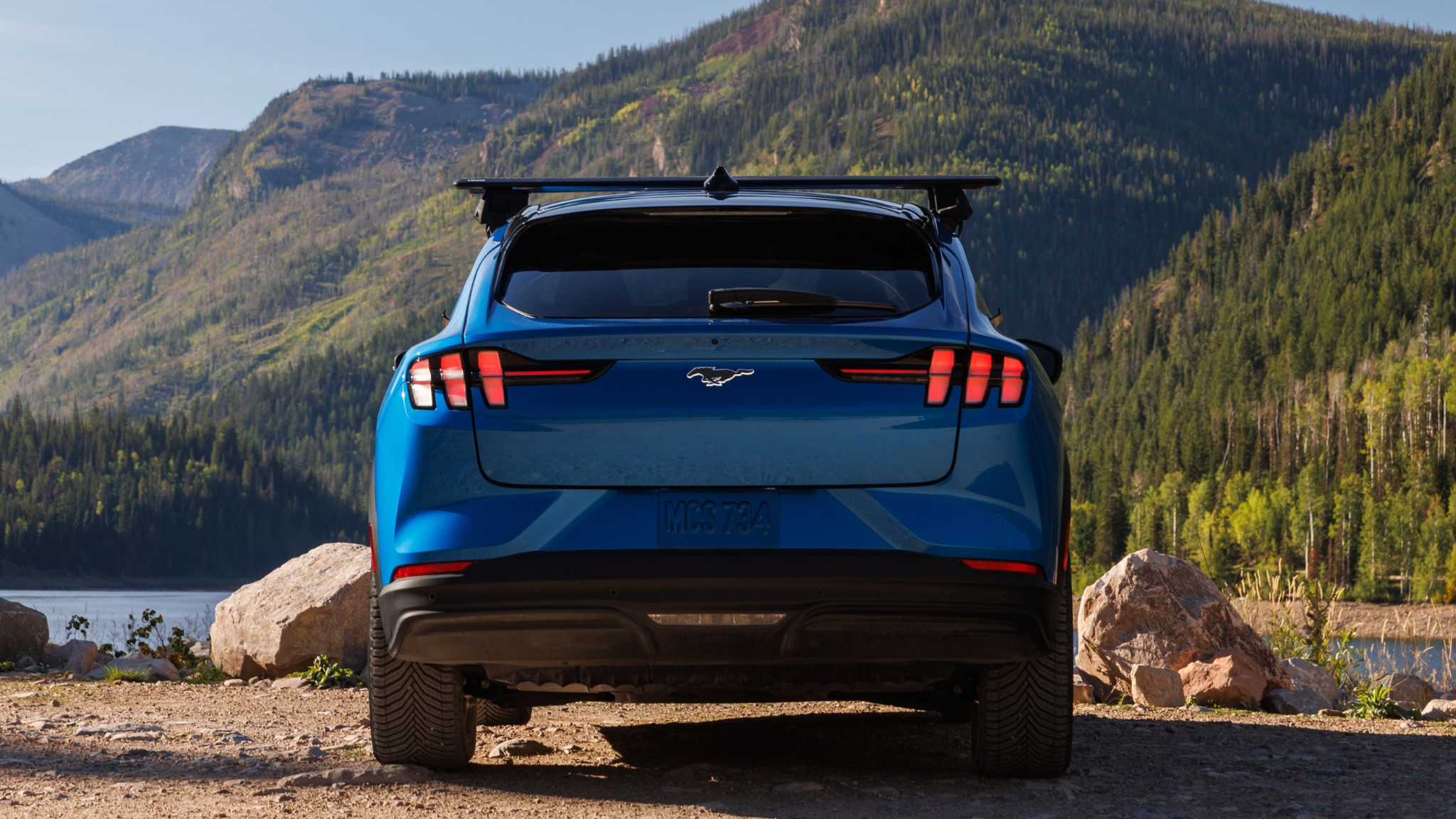 2027 Ford Mustang Mach-E Trail electric SUV in front three-quarter view
