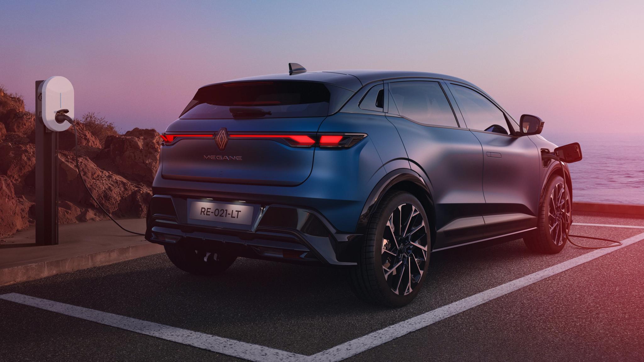 2027 Renault Megane E-Tech facelift electric SUV being charged