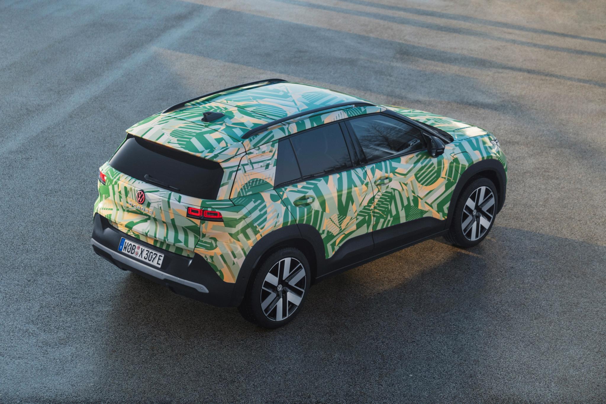 2026 Volkswagen ID. Cross electric compact SUV exterior reveal in camouflage wrap