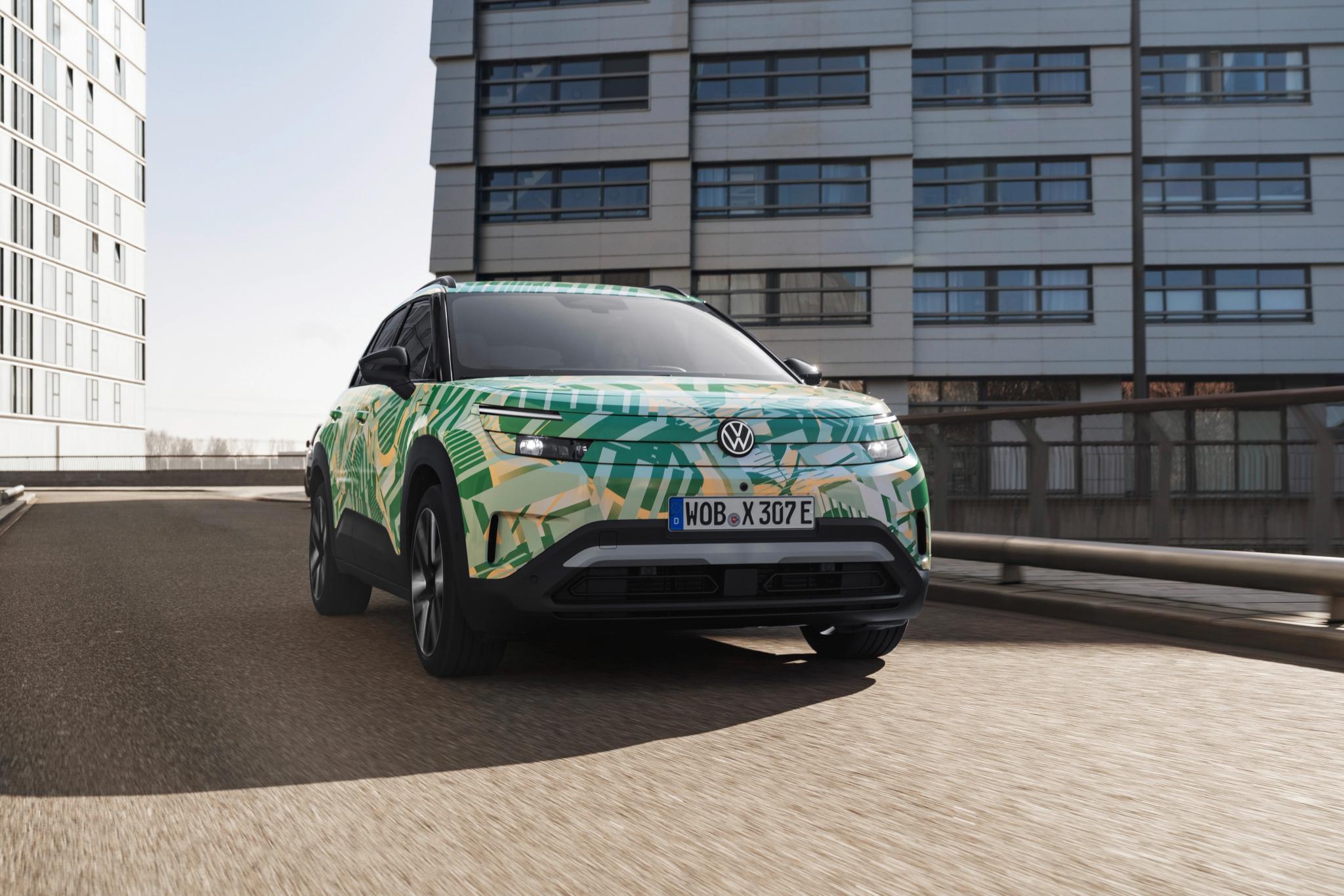 2026 Volkswagen ID. Cross electric compact SUV exterior reveal in camouflage wrap