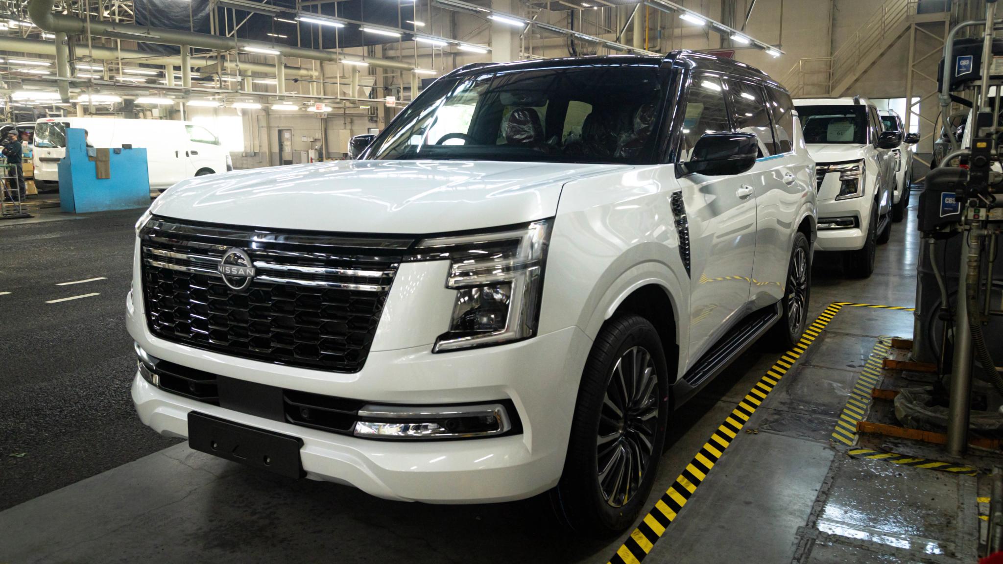 All-new Nissan Patrol Y63 coming off the production line at the Nissan Shatai Kyushu plant in Japan