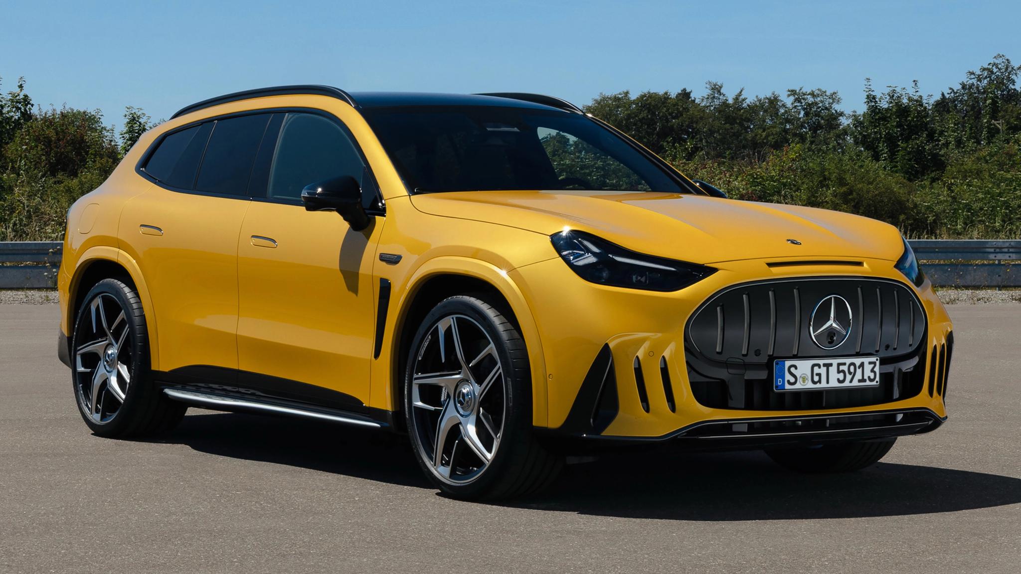 Mercedes-AMG GT SUV electric performance SUV front three quarter