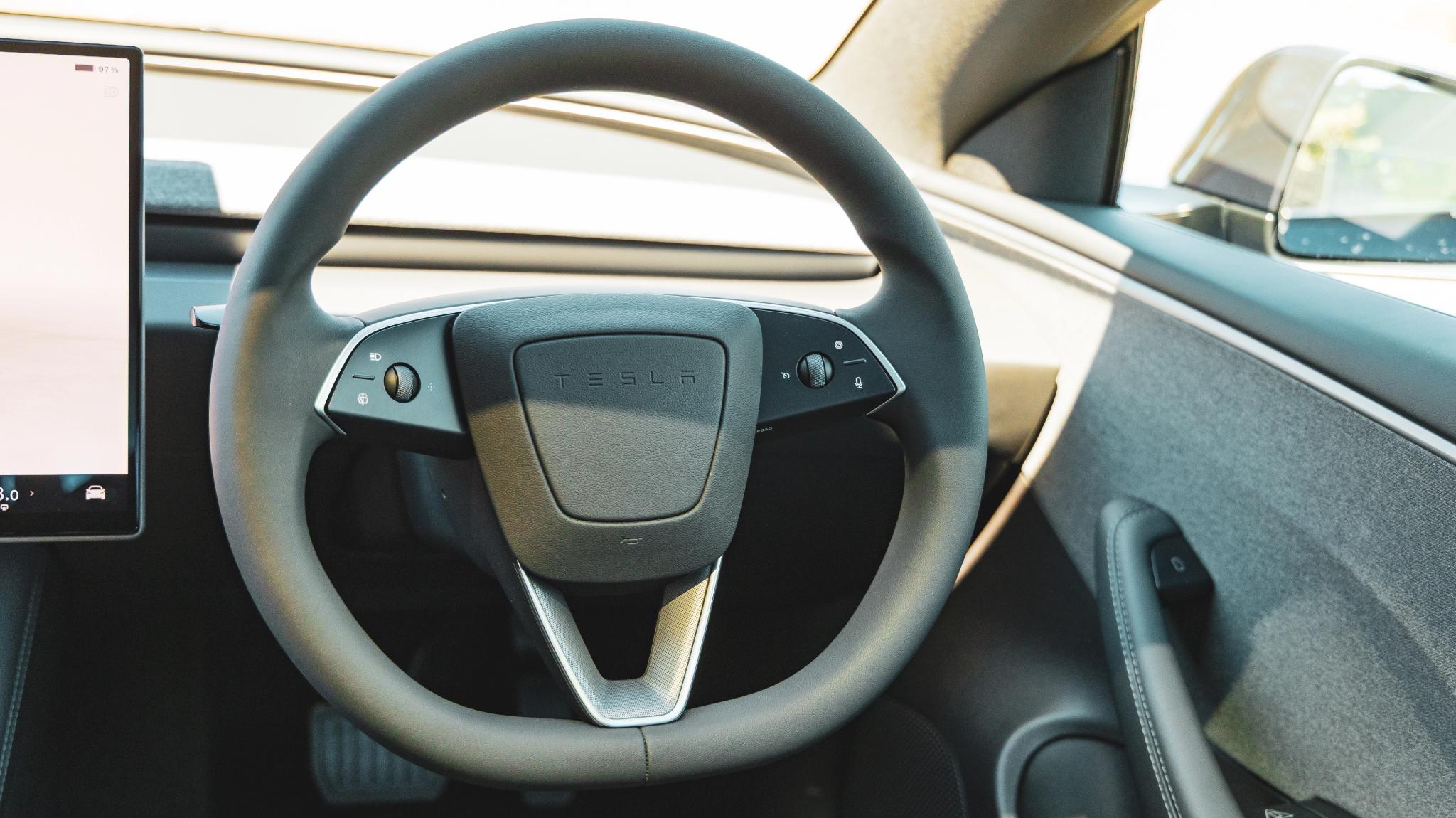 2027 Tesla Model 3 Rear-Wheel Drive steering wheel