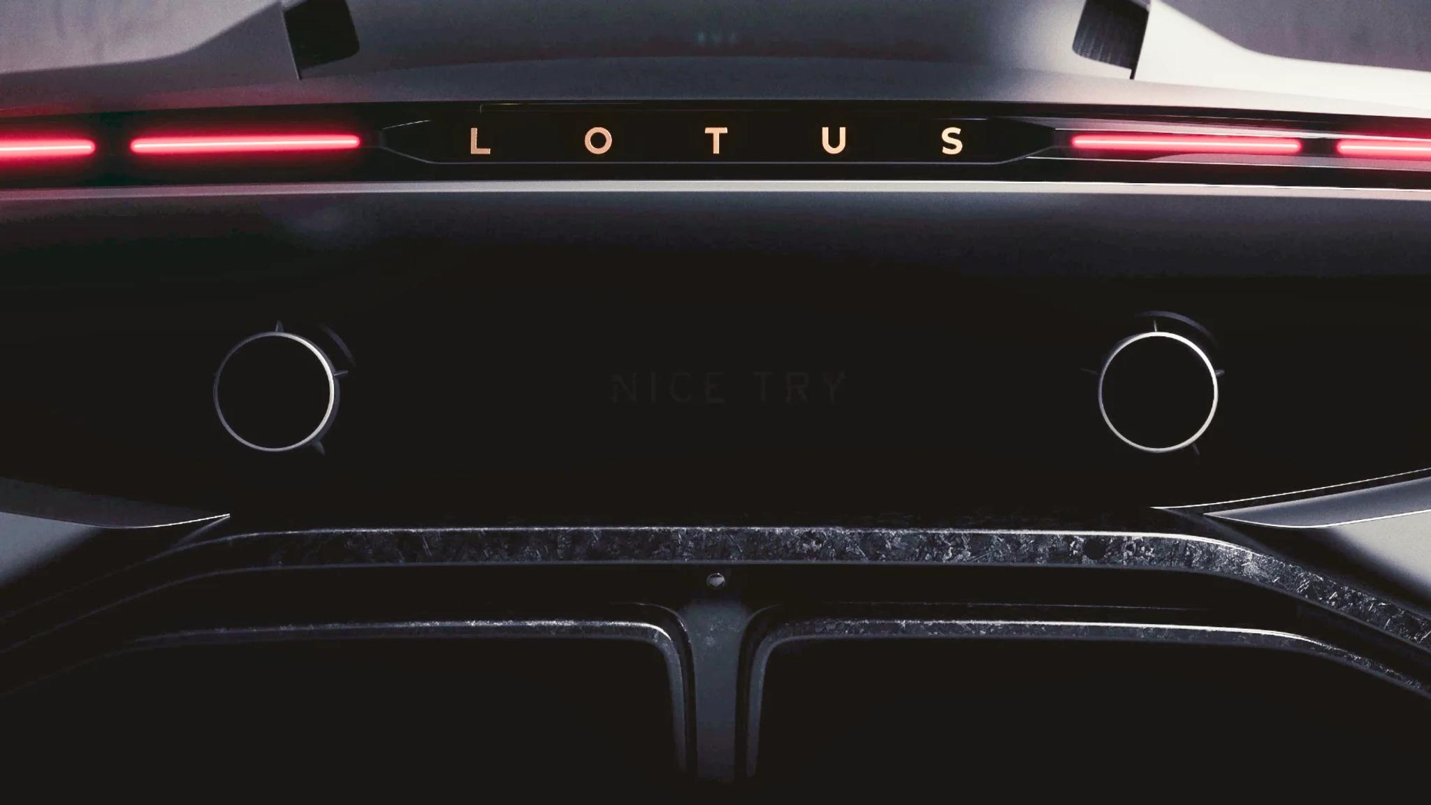 2028 Lotus Type 135 V8 hybrid supercar teaser image