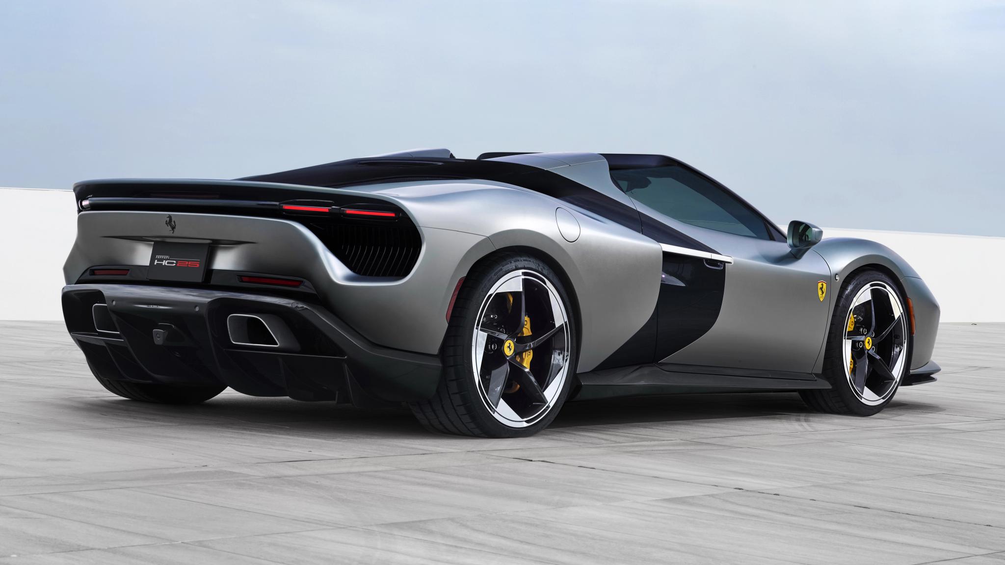 Ferrari HC25 one-off roadster in matt Moonlight Grey