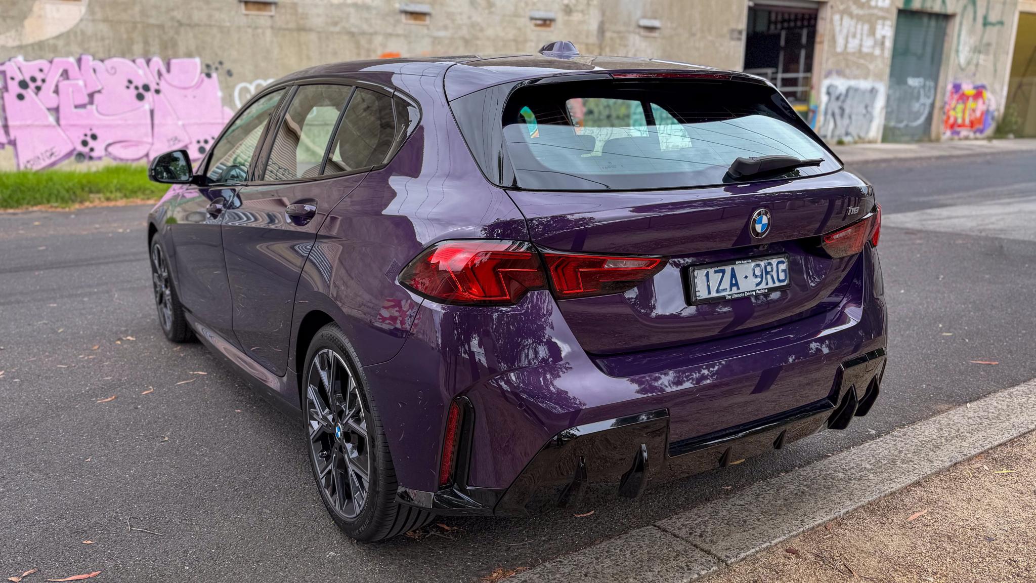 2026 BMW 1-Series 118 rear three quarter