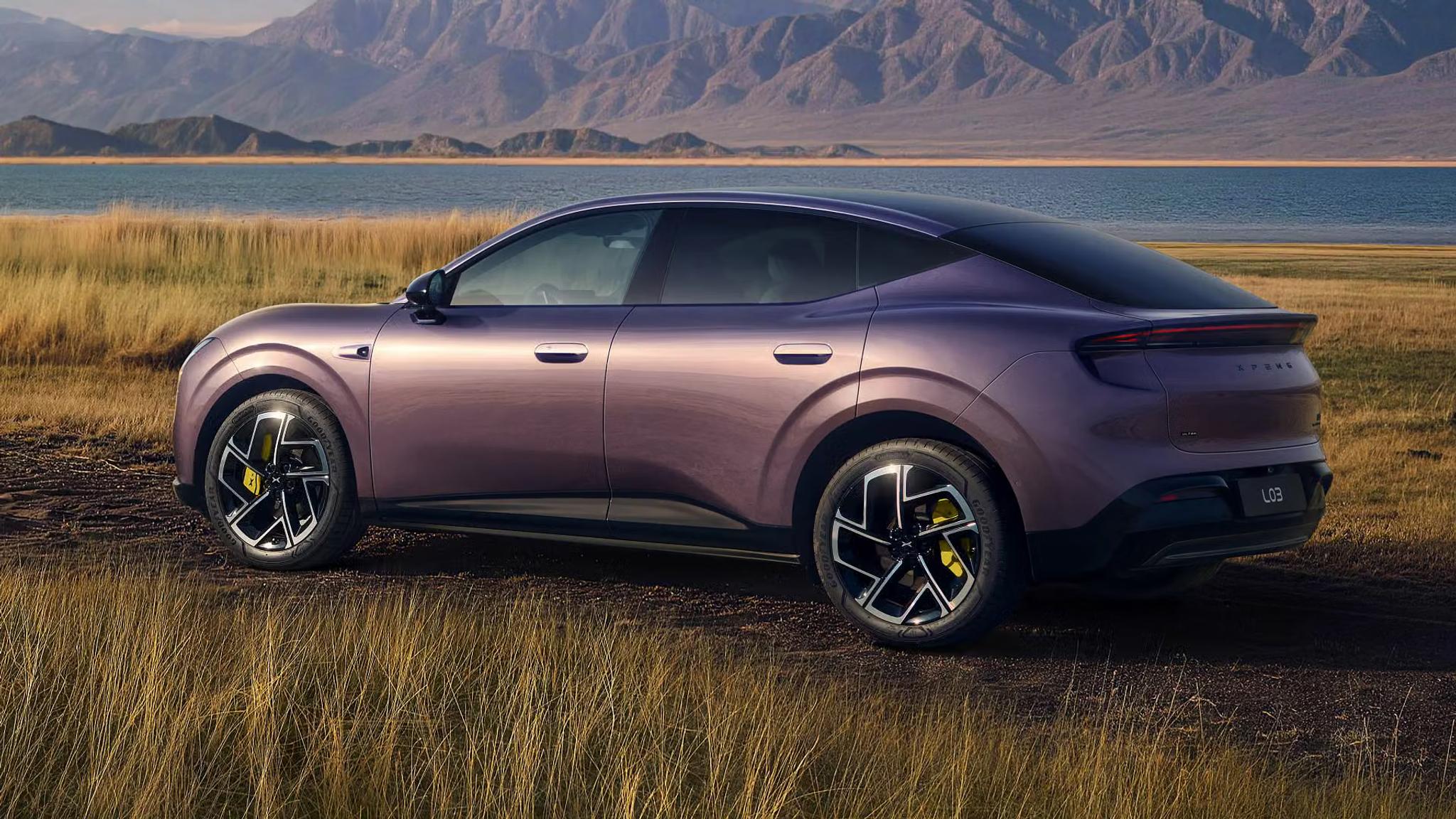 Purple XPeng L03 EV rear