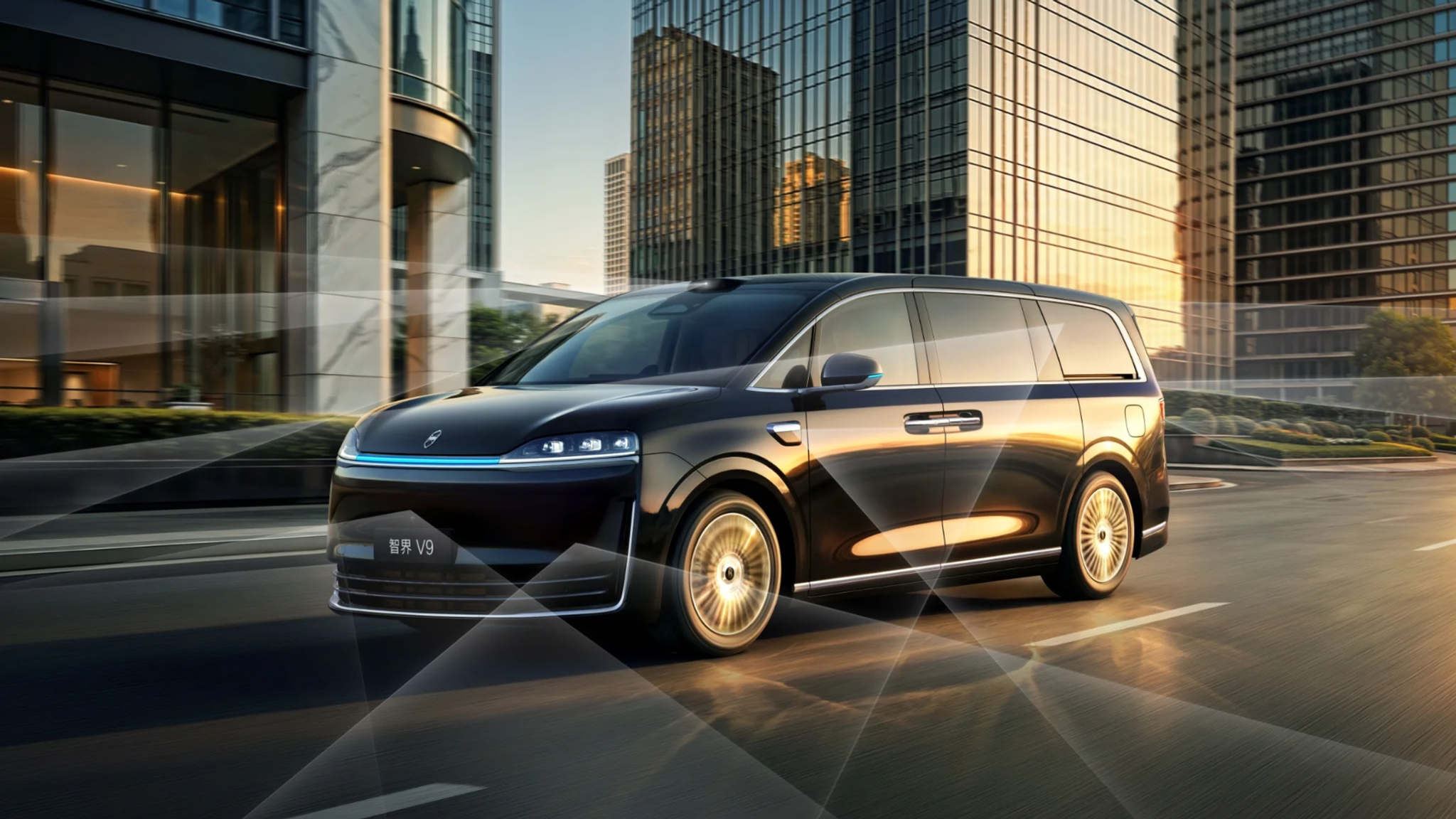 Luxeed LLounge luxury people mover on stage at the brand’s global launch in Wuhu, China
