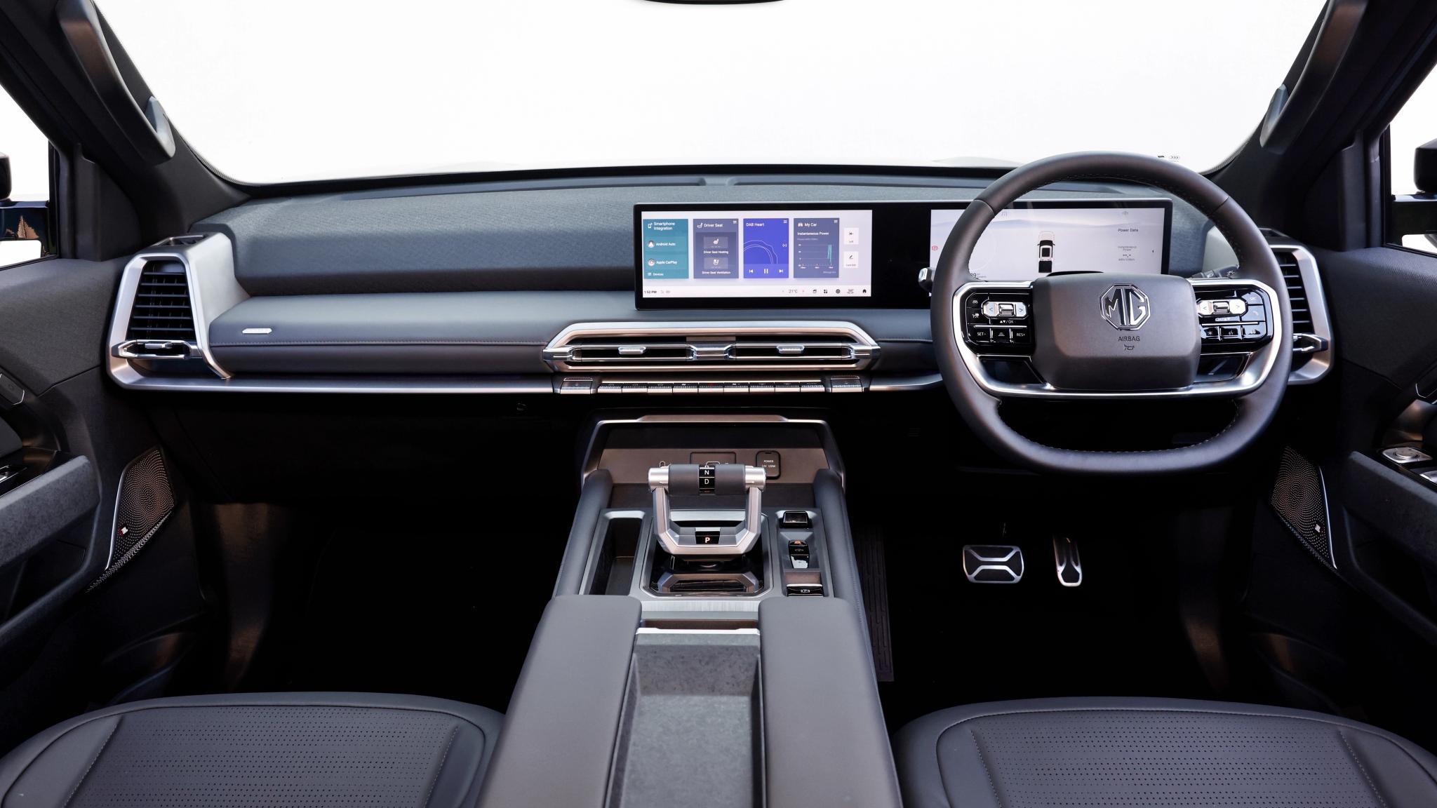 MG U9 EV electric dual-cab ute dashboard interior