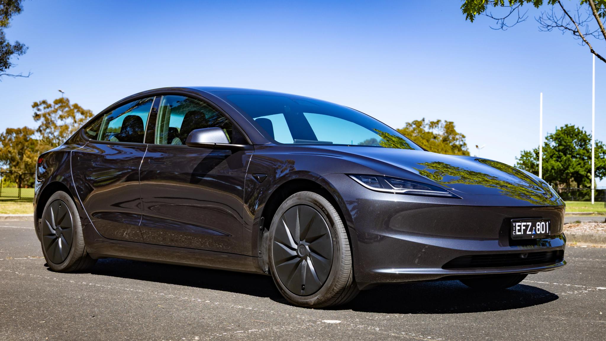 2027 Tesla Model 3 front three quarter