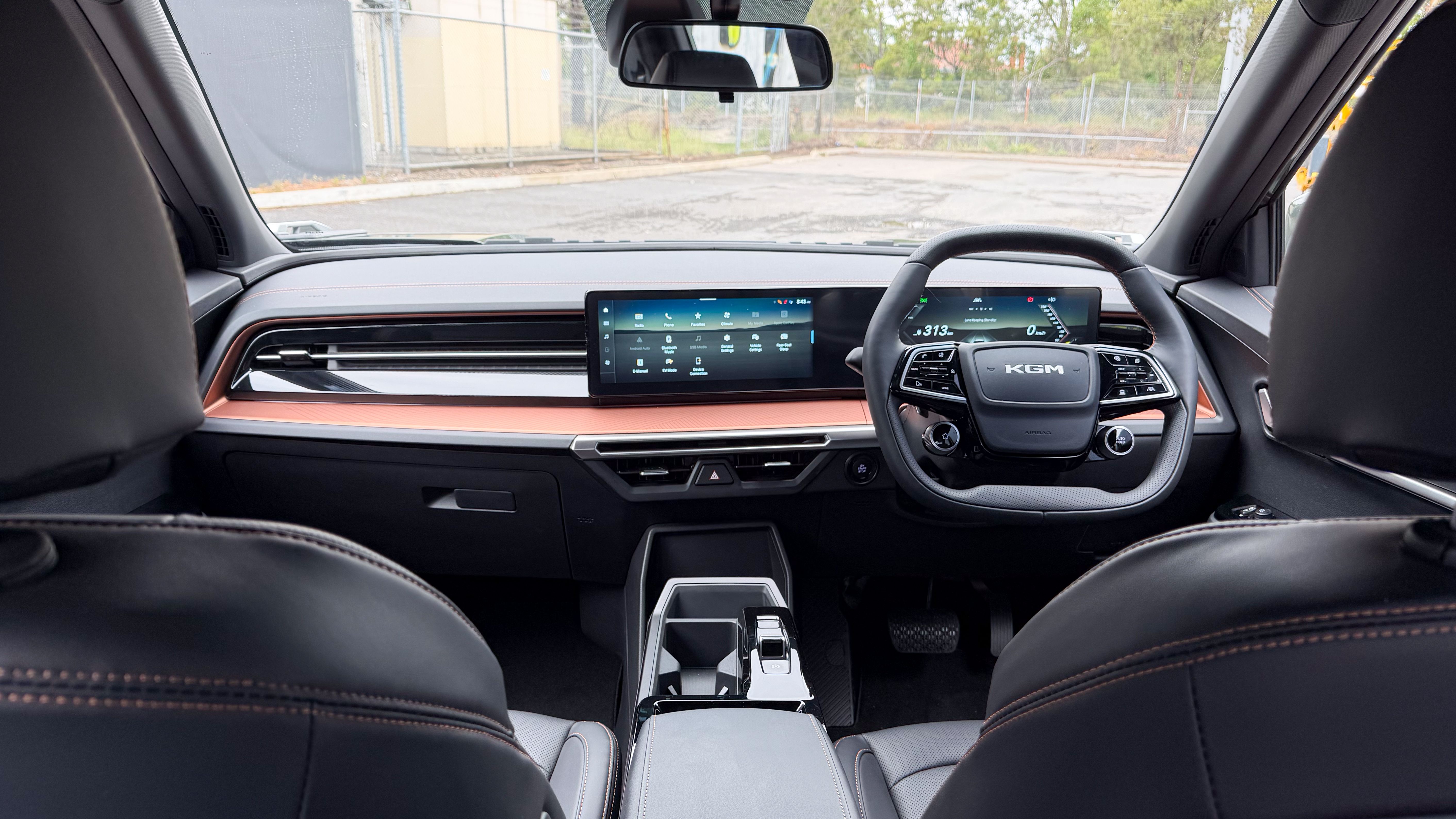 Dashboard displays and hexagonal steering wheel