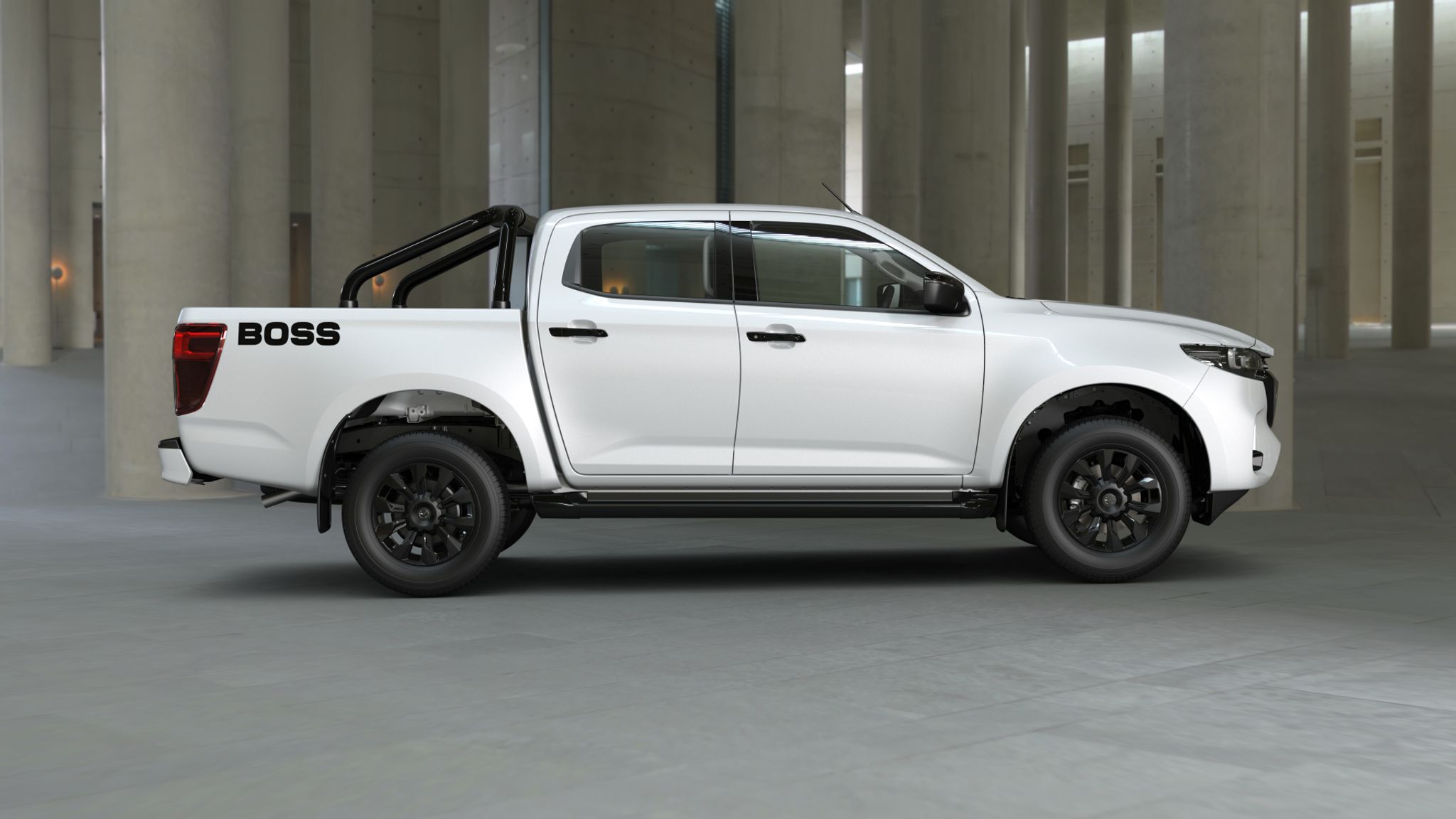 2026 Mazda BT-50 Thunder dual cab pickup with Lightforce driving lights and factory bull bar
