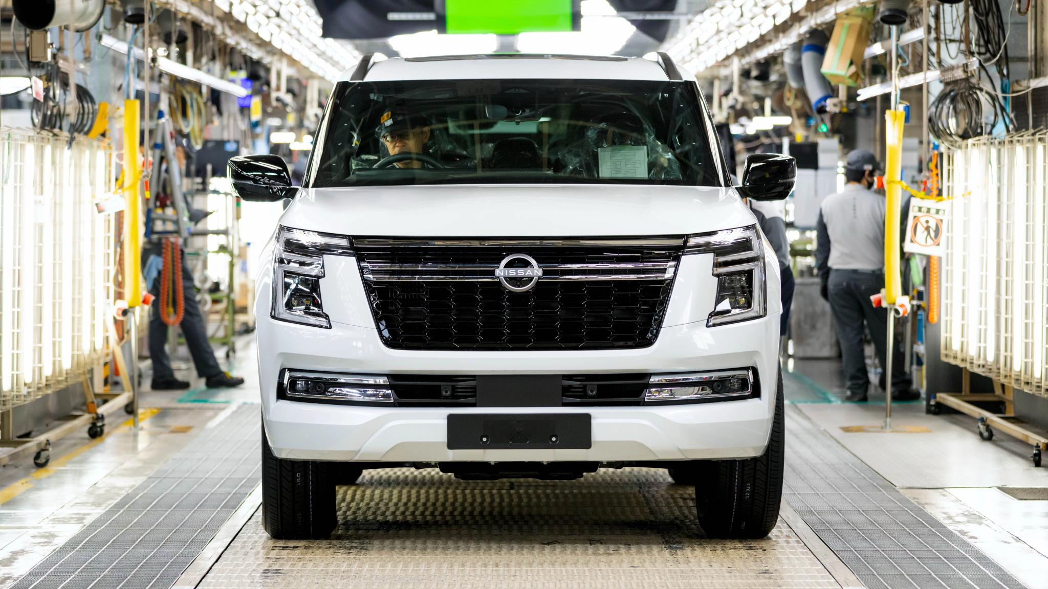 All-new Nissan Patrol Y63 coming off the production line at the Nissan Shatai Kyushu plant in Japan