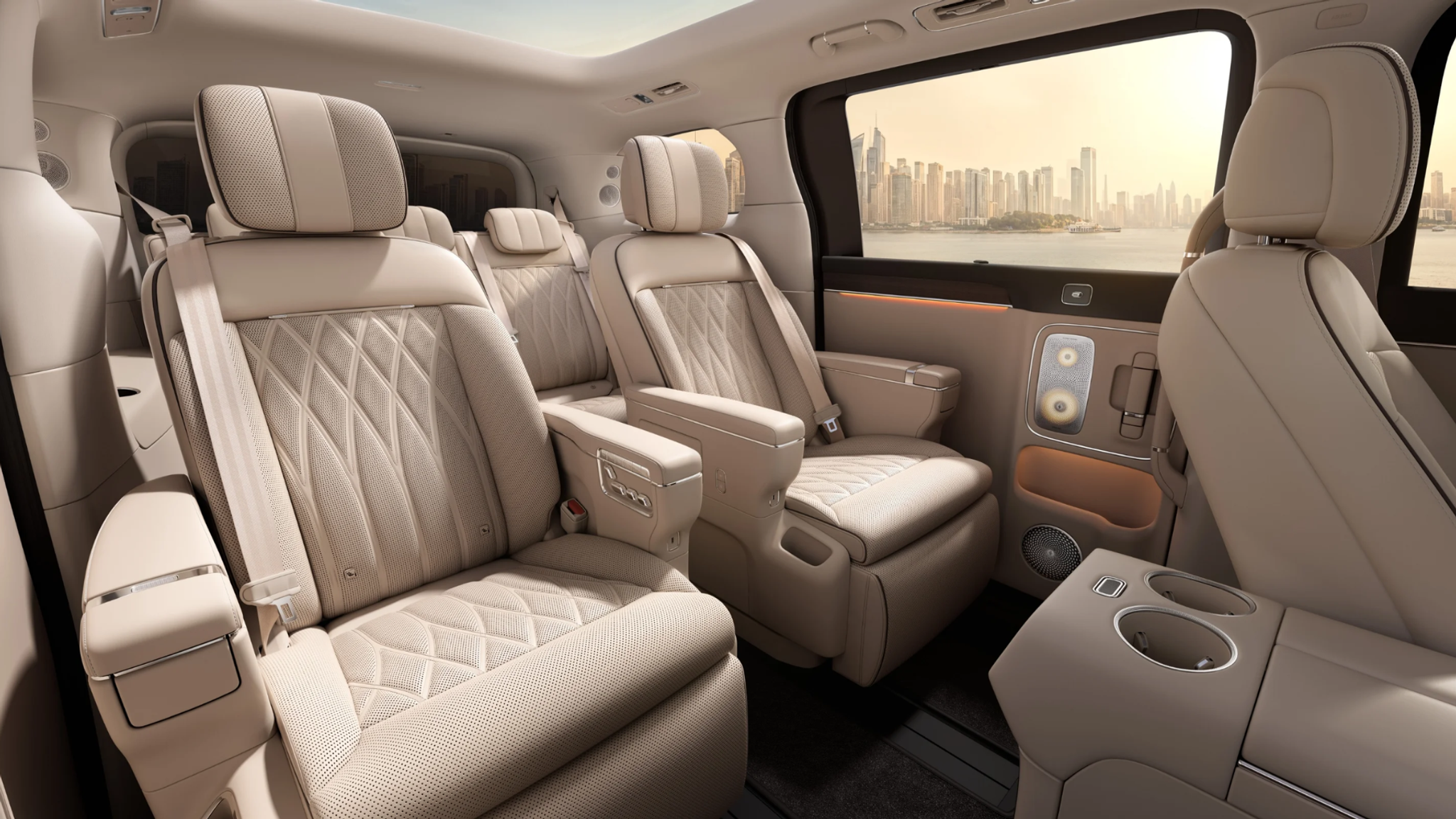 Luxeed LLounge luxury people mover on stage at the brand’s global launch in Wuhu, China