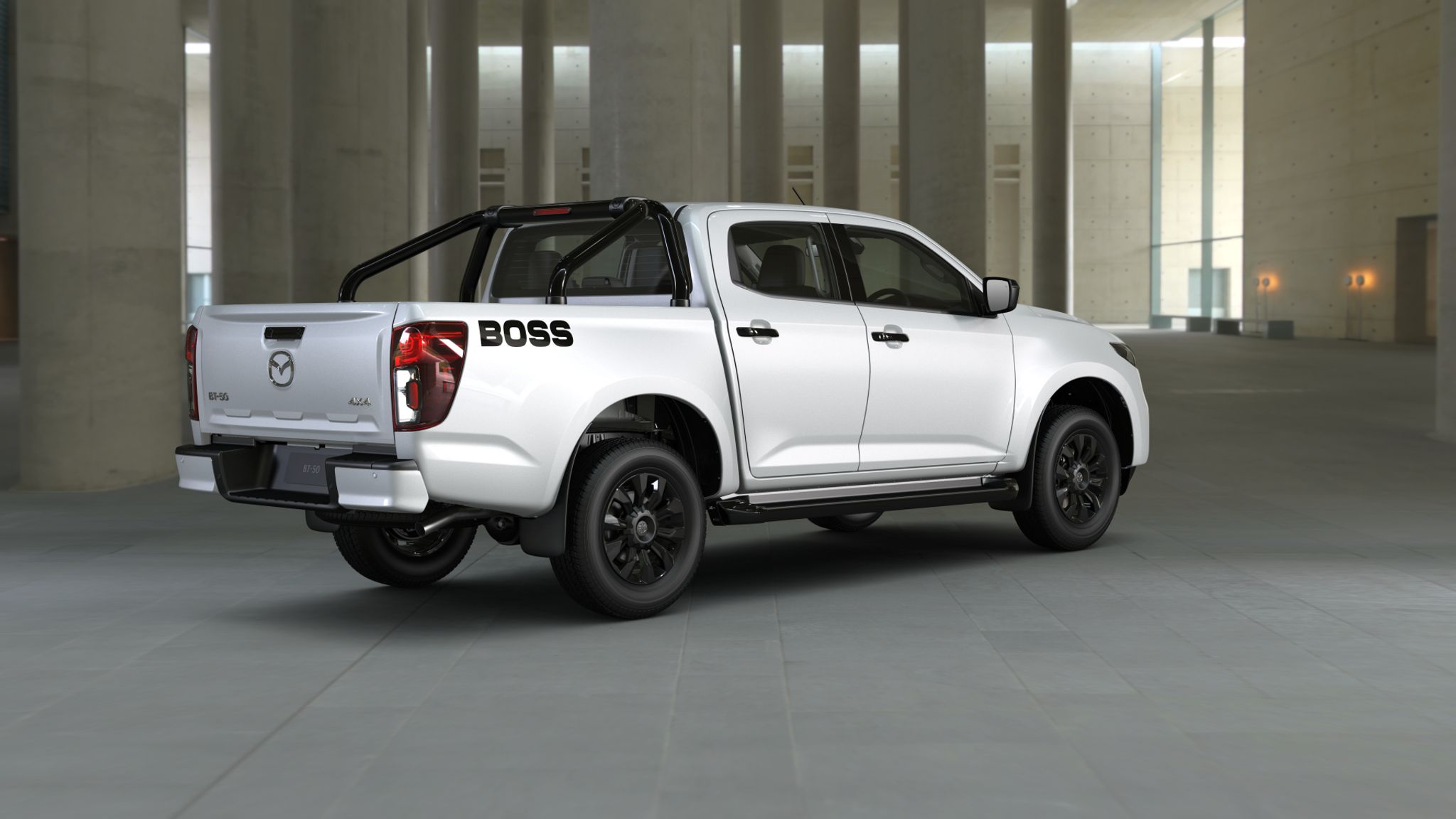2026 Mazda BT-50 Boss dual cab pickup with Lightforce driving lights and factory bull bar