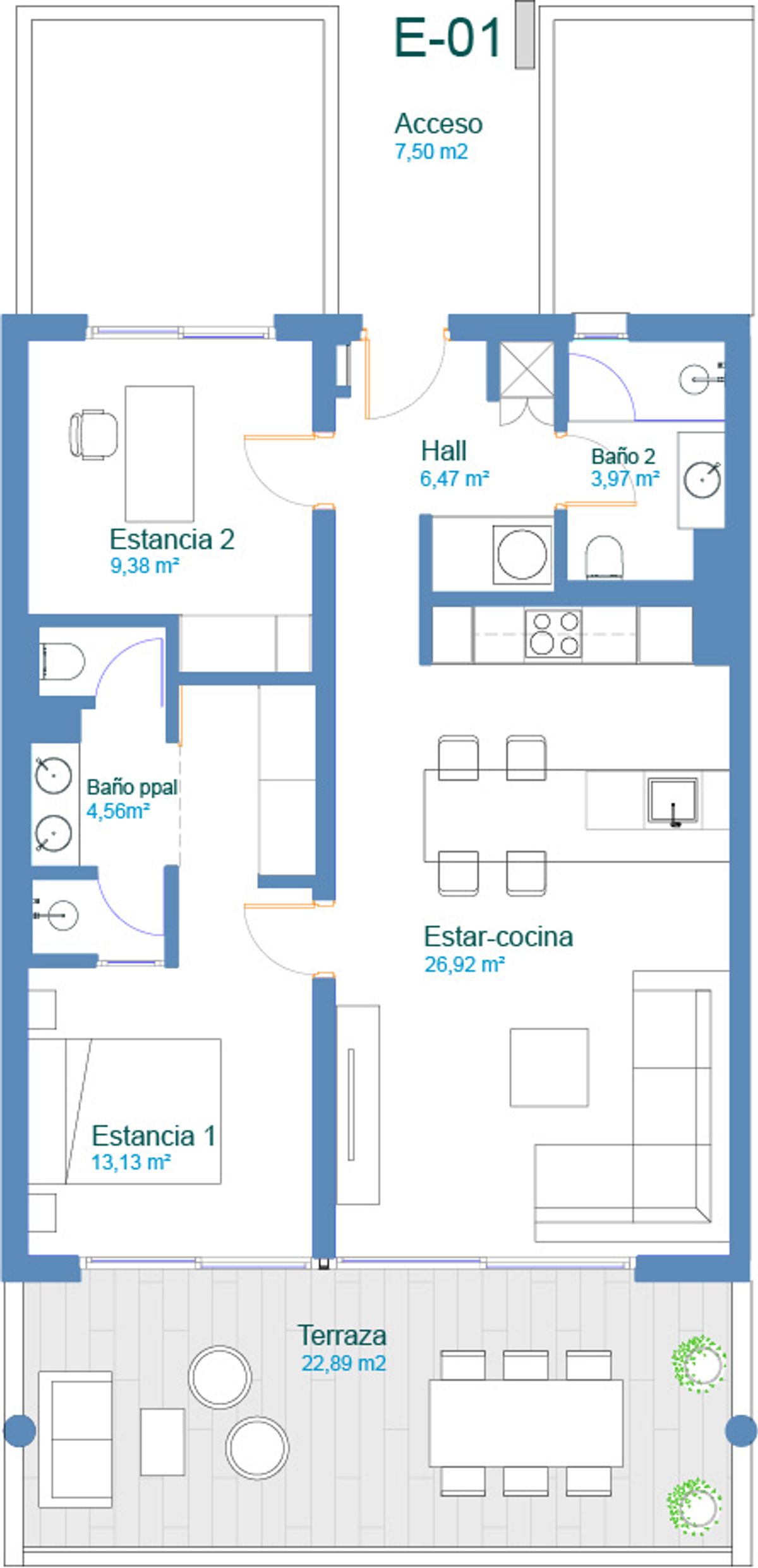 Plano de la vivienda · Vivienda 38