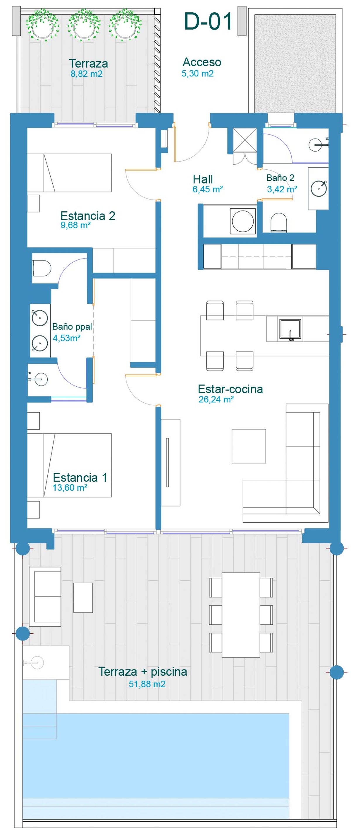 Plano de la vivienda · Vivienda 43