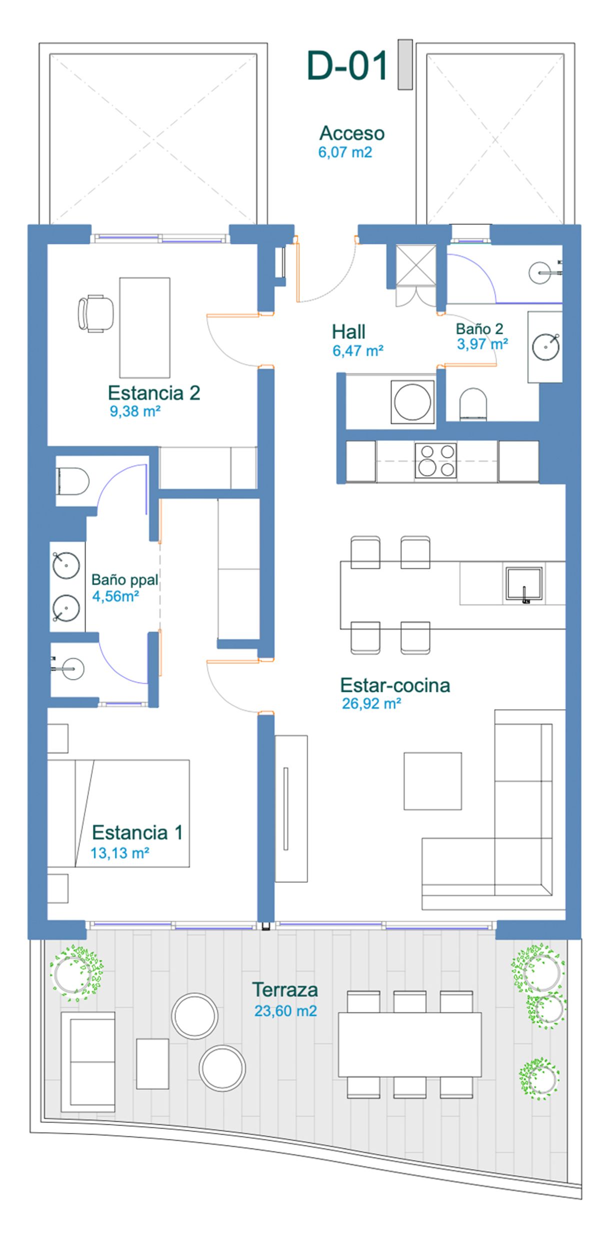 Plano de la vivienda · Vivienda 57