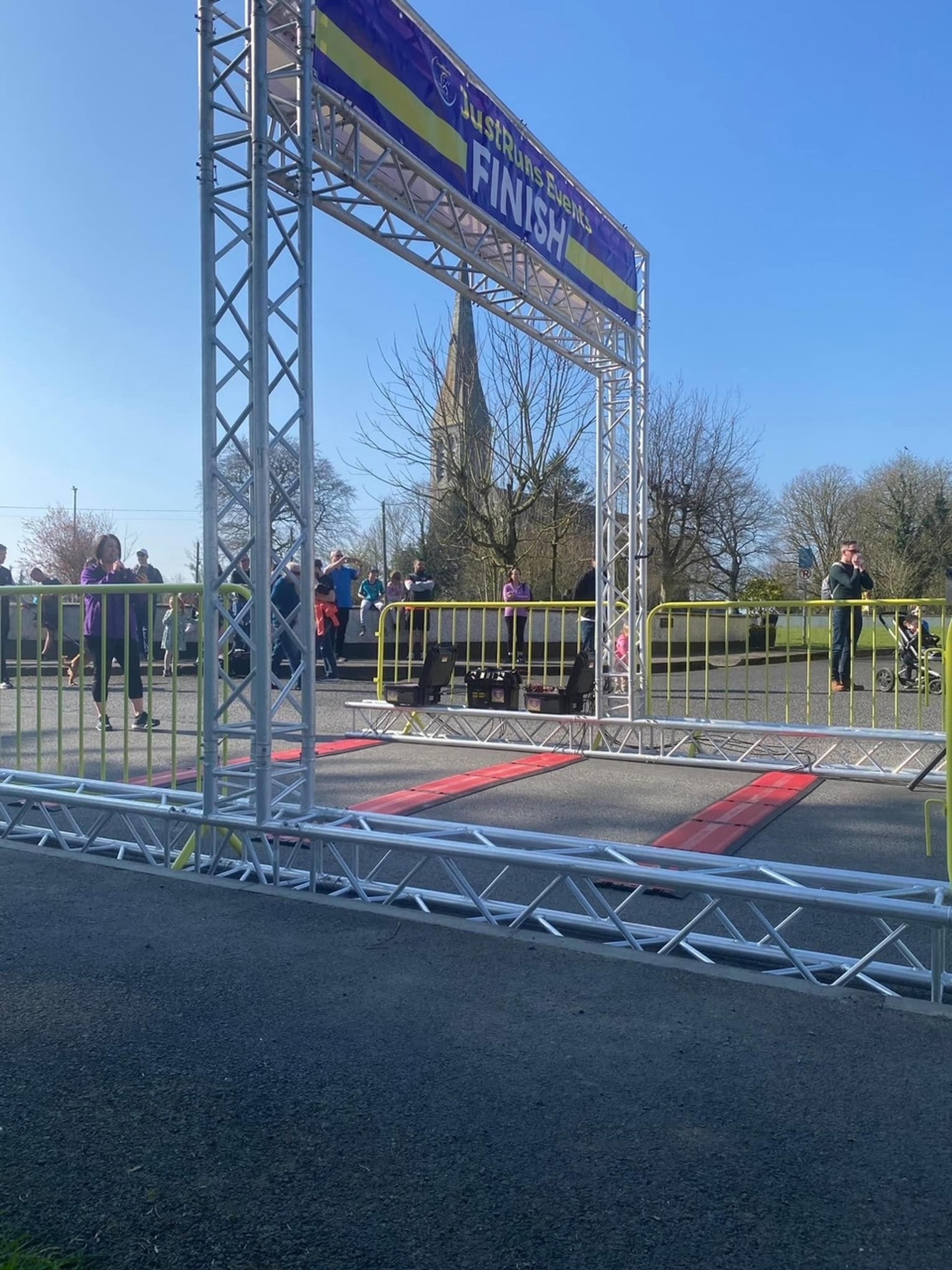 Race Gantry in Kildare town chip timing race timing