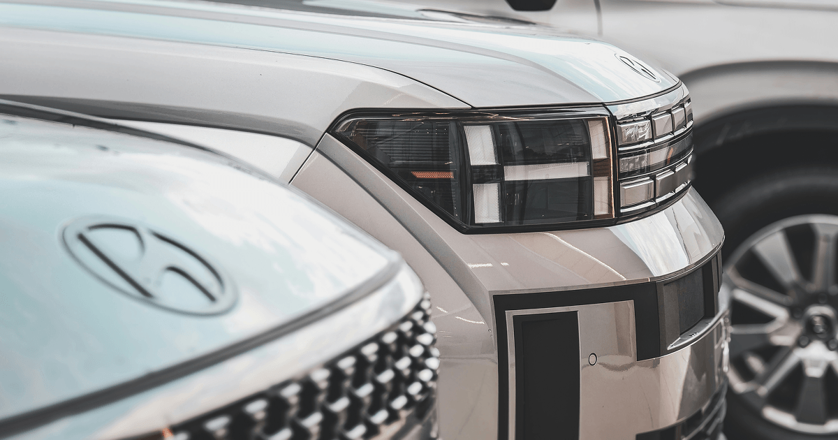 Cars on dealership lot