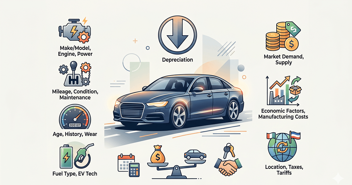 What affects car prices icons