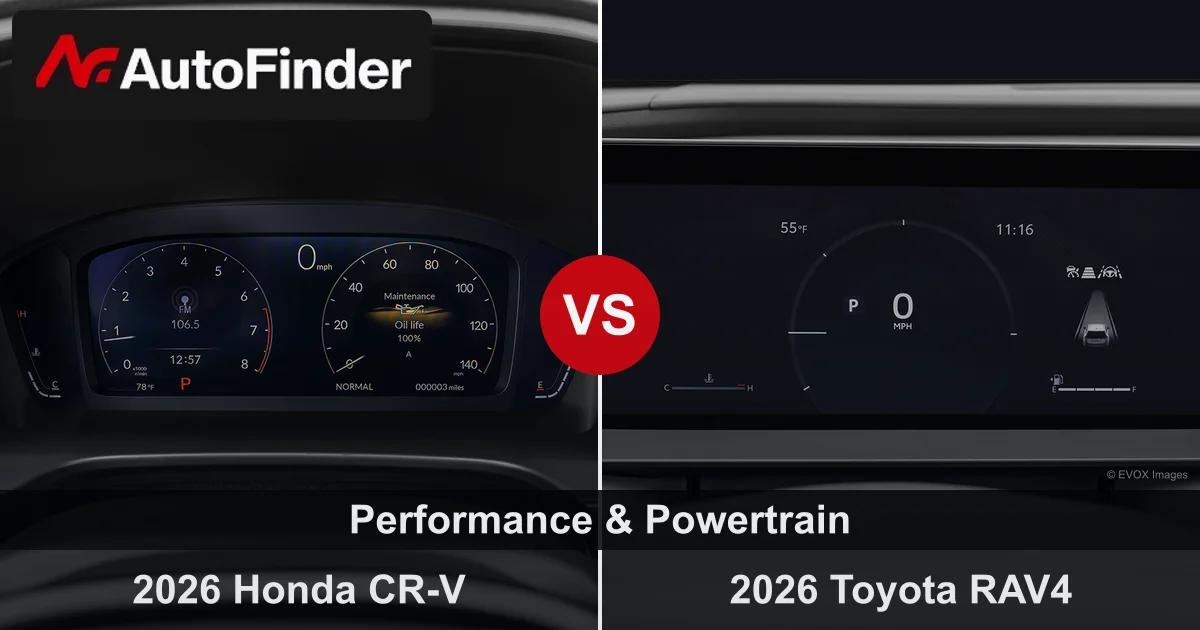 Honda CR-V vs Toyota RAV4 instrument cluster and powertrain comparison