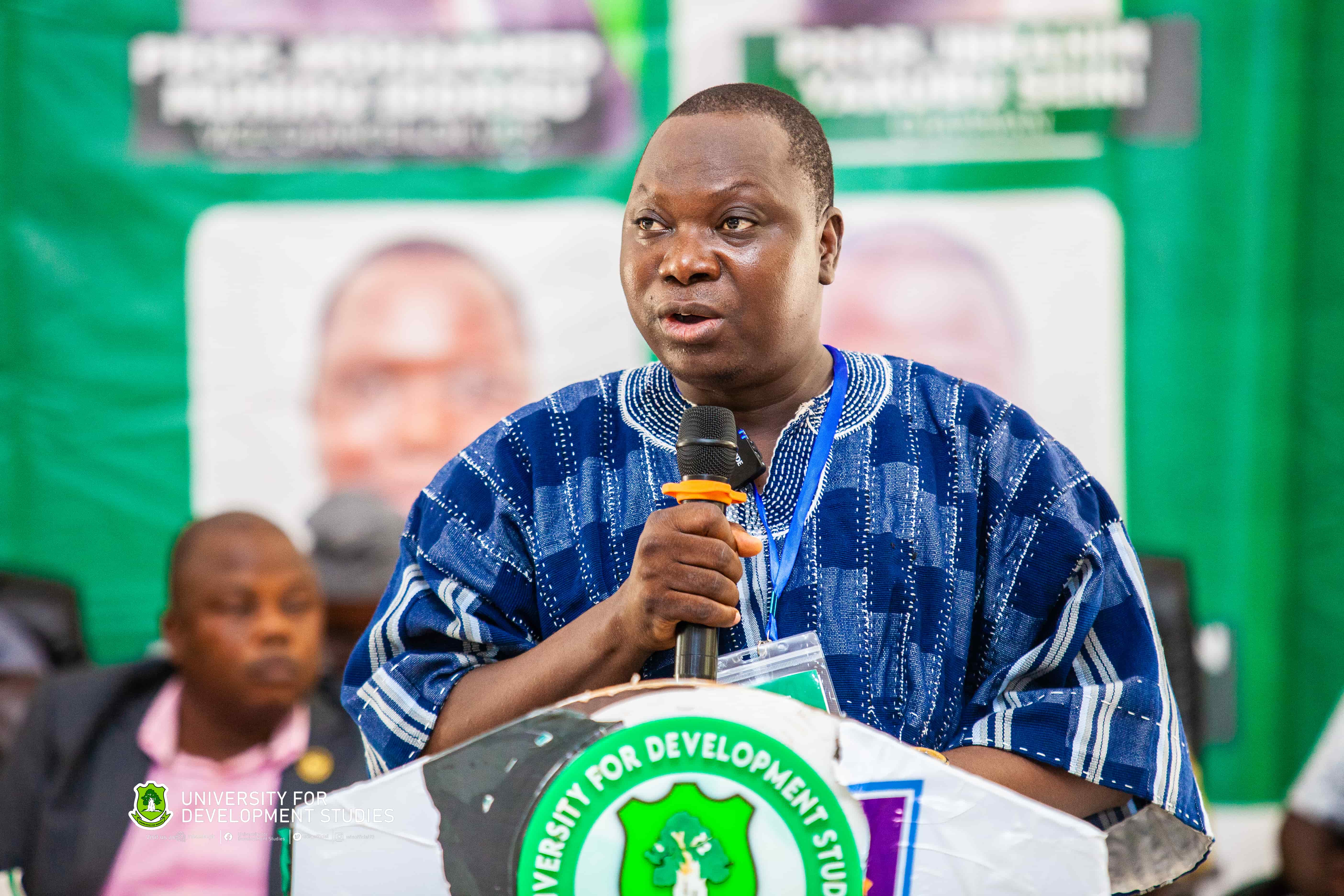 A speaker addressing a University for Development Studies gathering