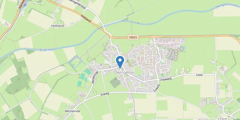 Kaart van Dwingeloo — werkgebied voor hypotheekadvies