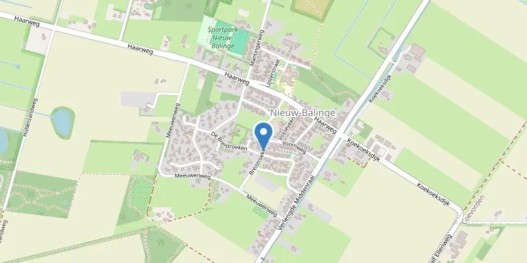 Kaart van Nieuw-Balinge — werkgebied voor hypotheekadvies
