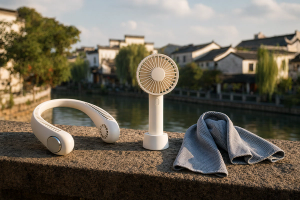 Neck Fan vs Handheld Fan vs Cooling Towel for Travel Heat by Sage Wanderlust on AllBlogs