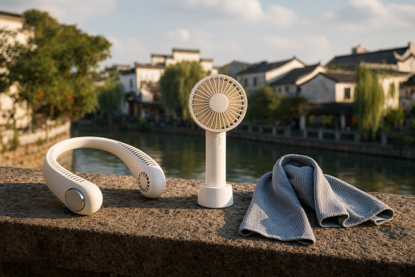Neck Fan vs Handheld Fan vs Cooling Towel for Travel Heat by Sage Wanderlust on AllBlogs