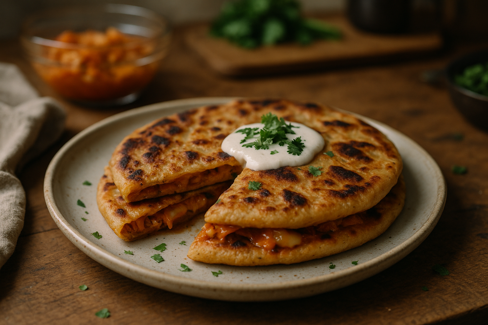 Kimchi Paratha Recipe: Korean-Indian Fusion Flatbread by Mira Sen