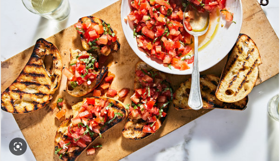 The tomatoes I love to use for my bruschetta are cherry tomatoes. by Komal patel The tomatoes I love to use for my bruschetta are cherry tomatoes. by Komal patel
