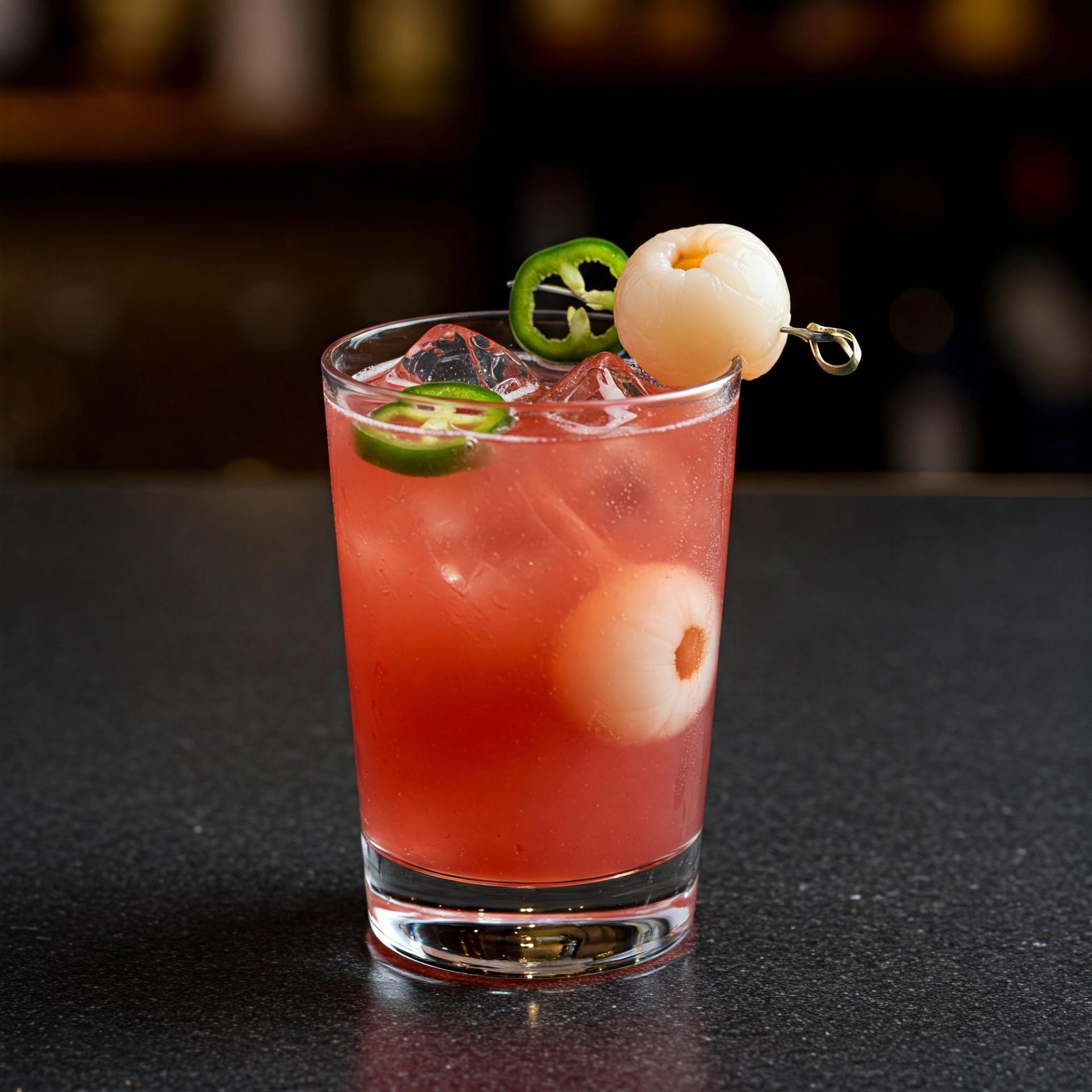 Green Chili Lychee Gin Cocktail: The SpiceLit Rush Recipe by Komal patel 